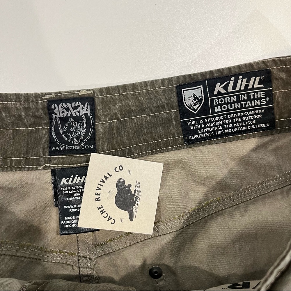 KUHL Revolvr Performance Lightweight Pants Gray Green Vintage Wash | Mens 36x34 - Picture 8 of 12